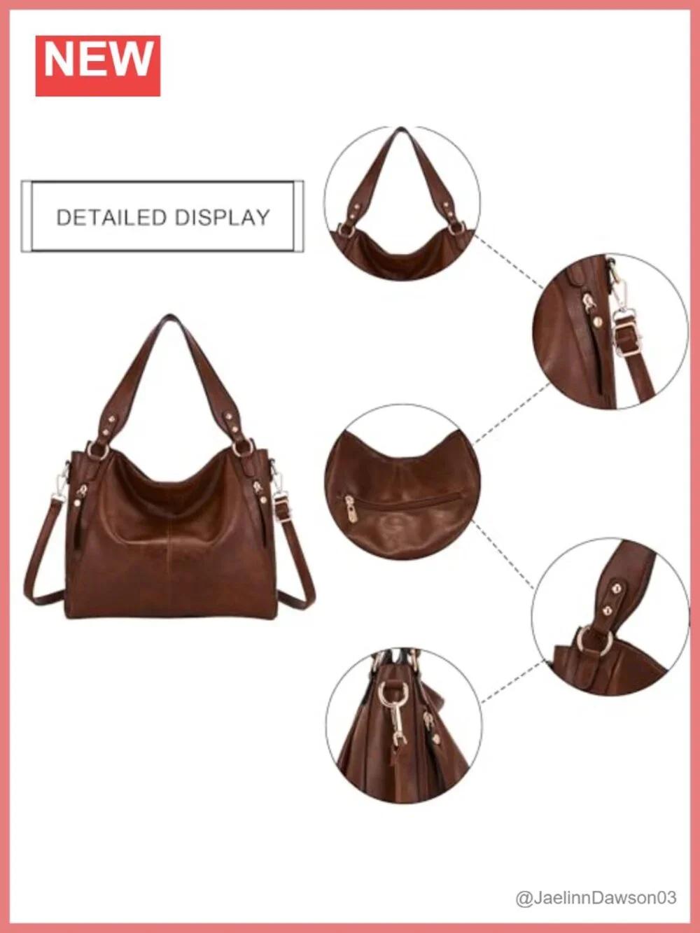 Faux Leather Hobo Handbag & Wallet Set, RFID Blocking, Tote Shoulder Bag